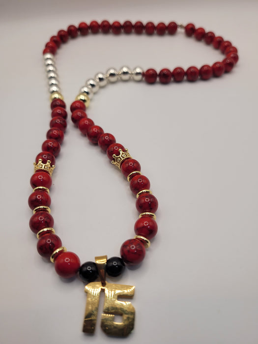 Red Turquoise QB 15 Necklace