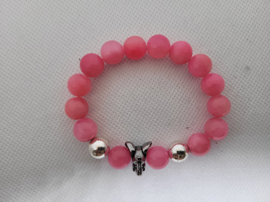 Pink Jade Elephant head