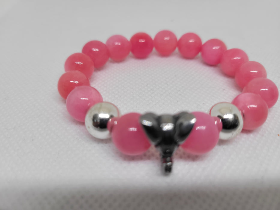 Pink Jade Elephant head